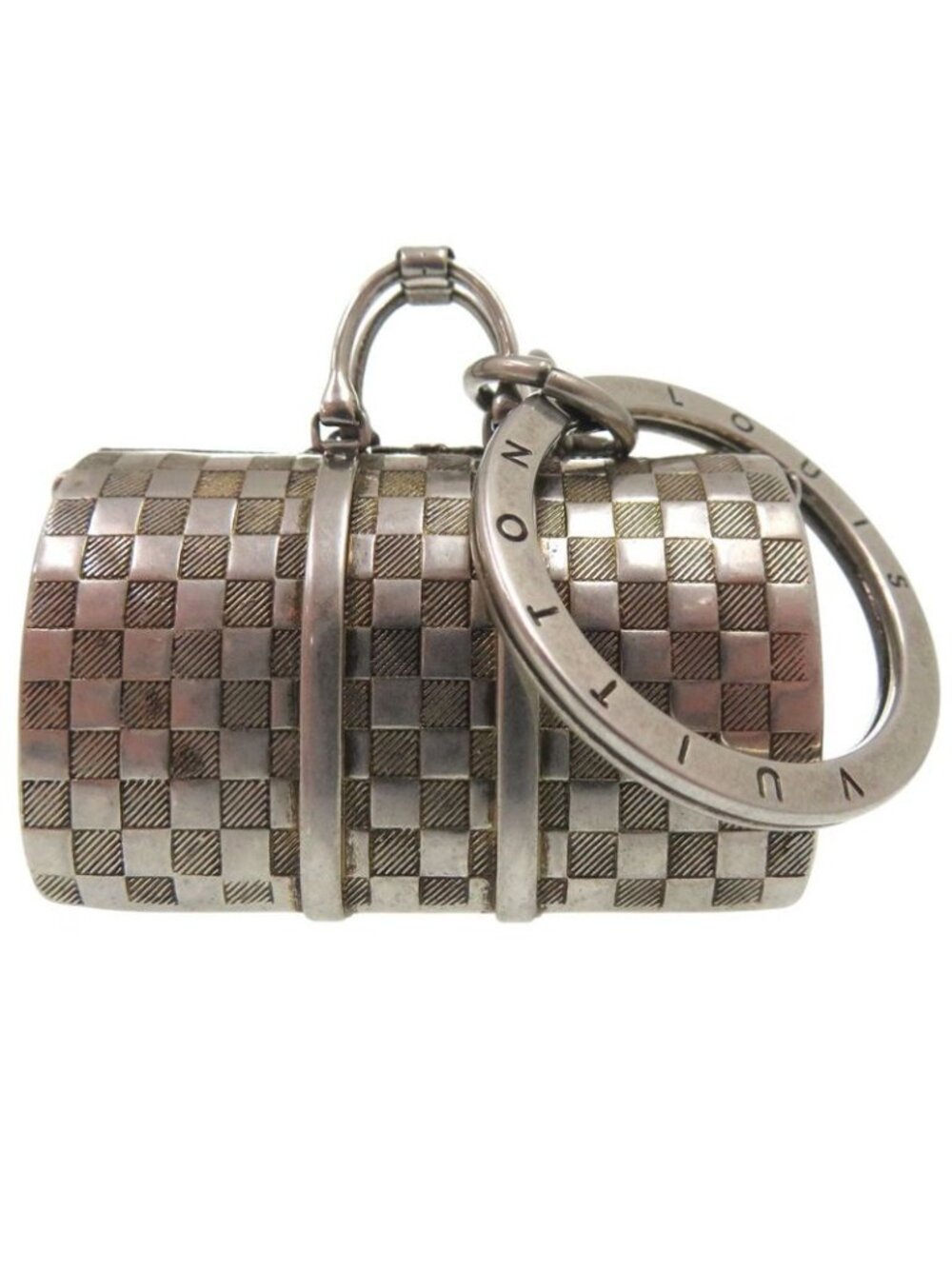 Louis Vuitton The Keepall Charm Damier Key Holder Metal Silver 1158 - Picture 3 of 10